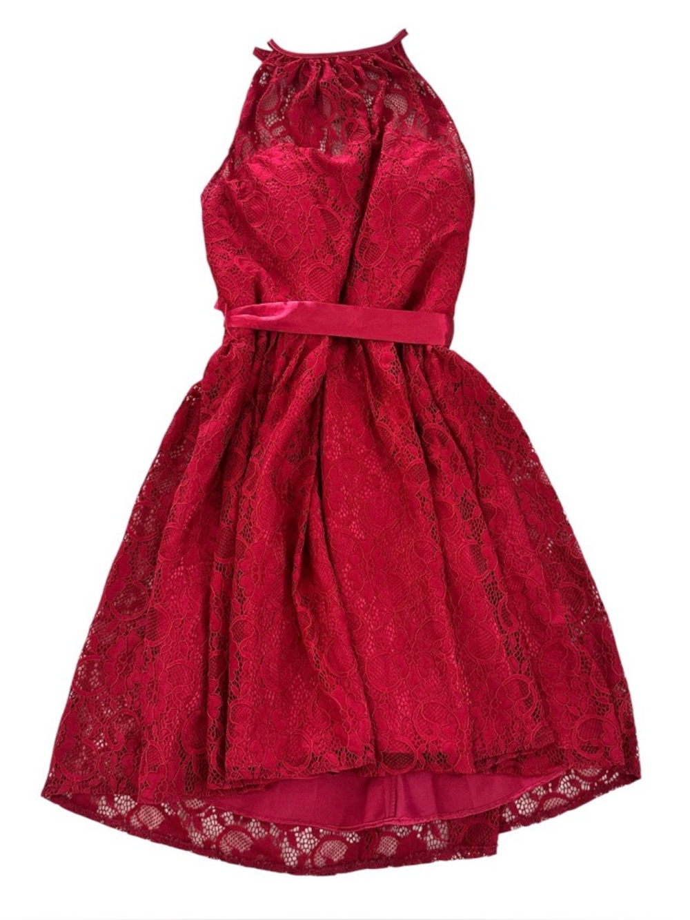 Elegant Lace Halter Dress